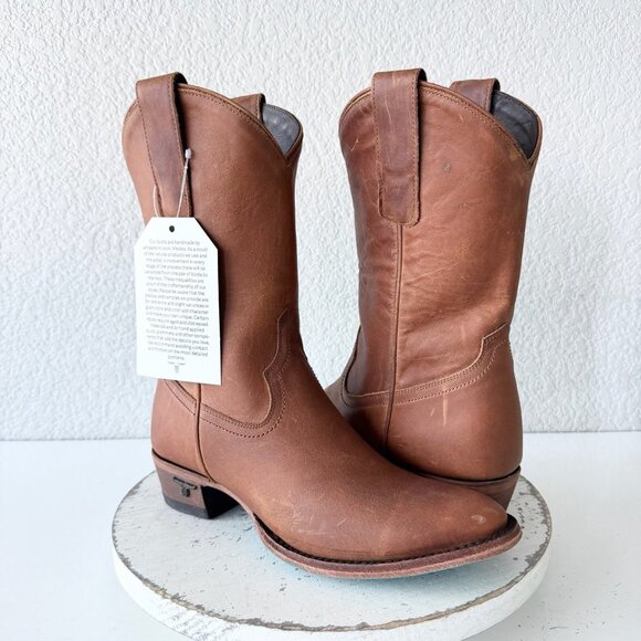 Lane PLAIN JANE Midi Boots Womens Cowboy 8 Western Terracotta Leather Short Boot - Picture 1 of 11